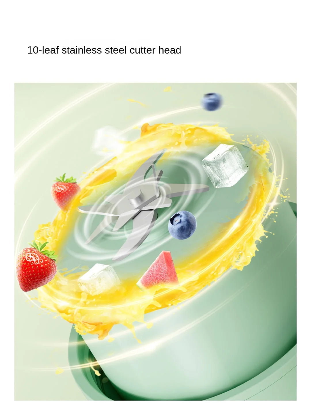Portable Multifunction Fruit Juicer Blender 10 Blade Mini Ice Blender Smoothie Maker USB Charging Wireless Juice Extractor