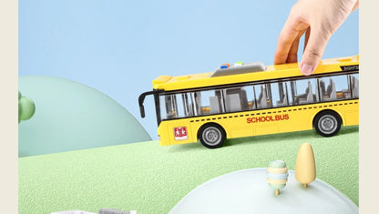 High-quality school bus toy car model large sound and light double-decker bus simulation car toy children's gift
