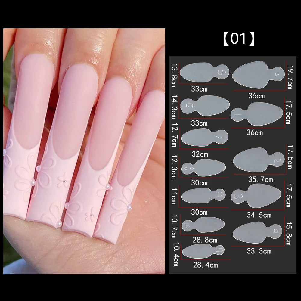 12/60pcs Reusable Soft Silicone Pads Stencil French Forma Sticker for Poly Nail Gel Duet System Dual Form for French Manicure &^