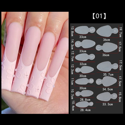 12/60pcs Reusable Soft Silicone Pads Stencil French Forma Sticker for Poly Nail Gel Duet System Dual Form for French Manicure &^