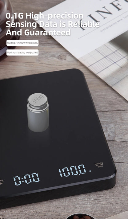 HiBREW Hand coffee timing electronic scale Weighing,Timing,Countdown professional electronic scale