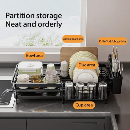 Kitchen Gadgets Sticky Plate Knife Fork Chopsticks Cup Drain Rack Kitchen Retractable Dish Drain Sink Suitable For Kitchen Sinks