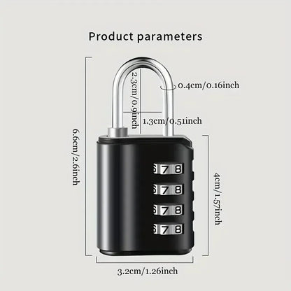 4 Digit Password Key Combination Lock Waterproof Security Padlock Outdoor Gym Luggage Security Lock