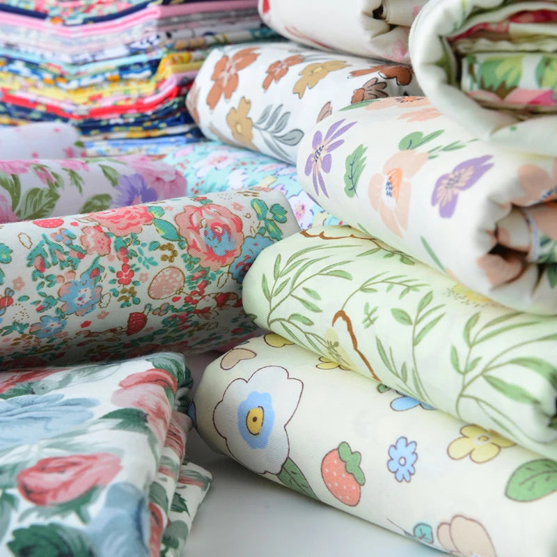 Fabric cotton handmade diy bedding flowers garden flowers pure cotton printing fabric twill cotton fabric sewing