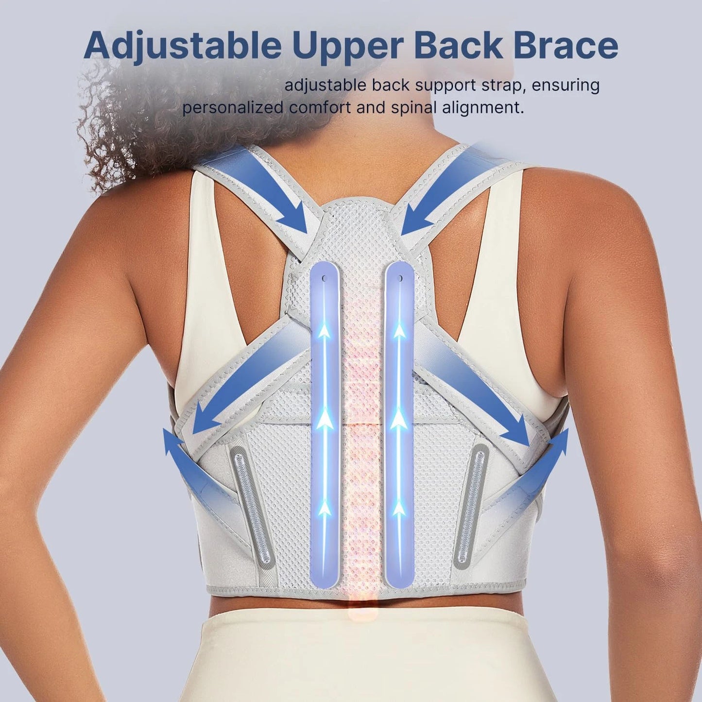 Posture Correct for Women: Shoulder Straightener Adjustable Full Back Support Upper&Lower Back Relief Pain，Sport Back Brace