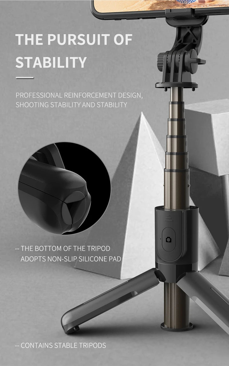 Xiaomi Selfie Stick 1m with Wireless Bluetooth LED Fill Light Extended Tripod with Remote Shutter for Android IOS Cellphone