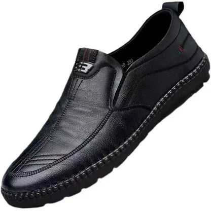 Mens PU Leather Loafers Non Slip Walking Flats Breathable Outdoor Slip on Casual Shoes for Male Work Office Driving Sneakers2