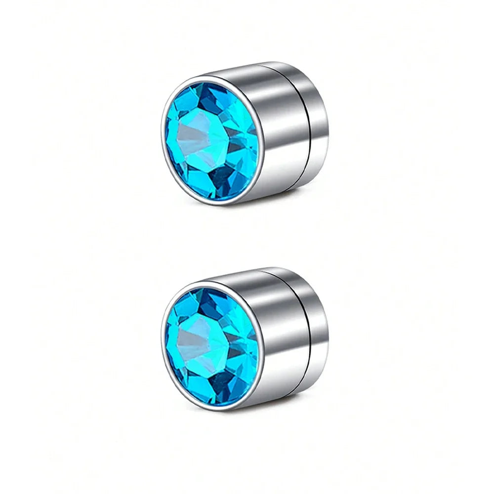 2Pcs CZ Dia 3-5mm Faux Non Pierced Ear Ring Ear Cuff Stainless Steel Fake Ear Ring Studs  For Women Men No Piercing Body Jewelry