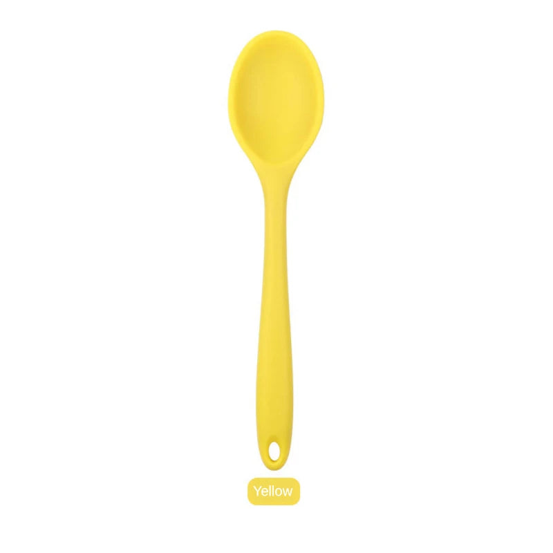 Silicone Spoon Integrated Rice Spoon Multicolor Silica Gel Salad Spoon Cake Baking Spoon Kitchen Cooking Spoon Kitchen Tools