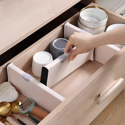 T Drawer Divider Adjustable Home Organization Dividers White Plastic Partition Holder Creative Retractable Drawer Dividers