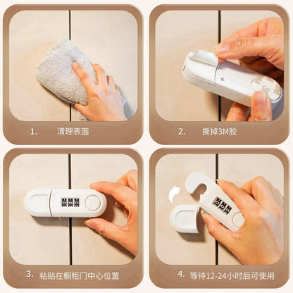 Fashion Anti-theft Drawer Password Lock Multi-function Plastic Cabinet Door Safety Lock Children Protector Cupboard Lock