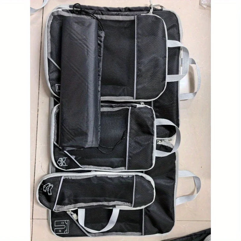Compression Packing Cubes Set Mesh Travel Organizers for Luggage Suitcase Lightweight  Storage Bags with SeeThrough Panel