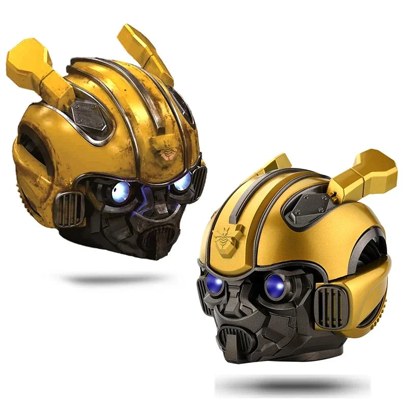 Original Transformers Bluetooth Speakers Bumblebee Head Bluetooth Speakerdual Speakersled Light Heavy Basssuitable,Tf, Fm Radio