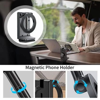 Magnetic Phone Mount Car Phone Holder Mount For Backseat Foldable Smartphones Stand For Calling Navigation GPS Video Recording