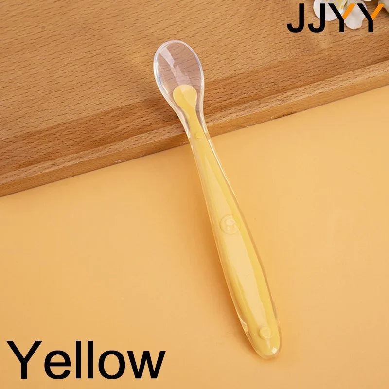 Baby Soft Silicone Spoon Candy Colored Child Food Feeding Spoon for Kids Travel Picnic Kitchen Tools
