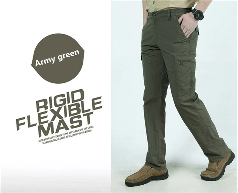 2025 Outdoor Waterproof Tactical Cargo Pants Men Breathable Summer Casual Army Military Long Trousers Male Quick Dry Cargo Pants