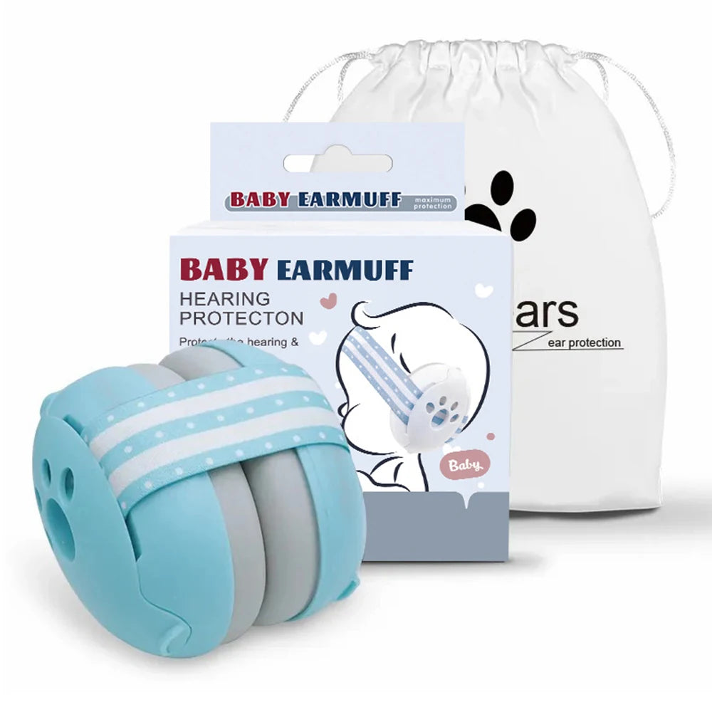 2-in-1 Baby Ear Muffs for Hearing Protection Noise Cancelling Earmuffs for Babies 2 Headbands Travel Essentials for Airplane