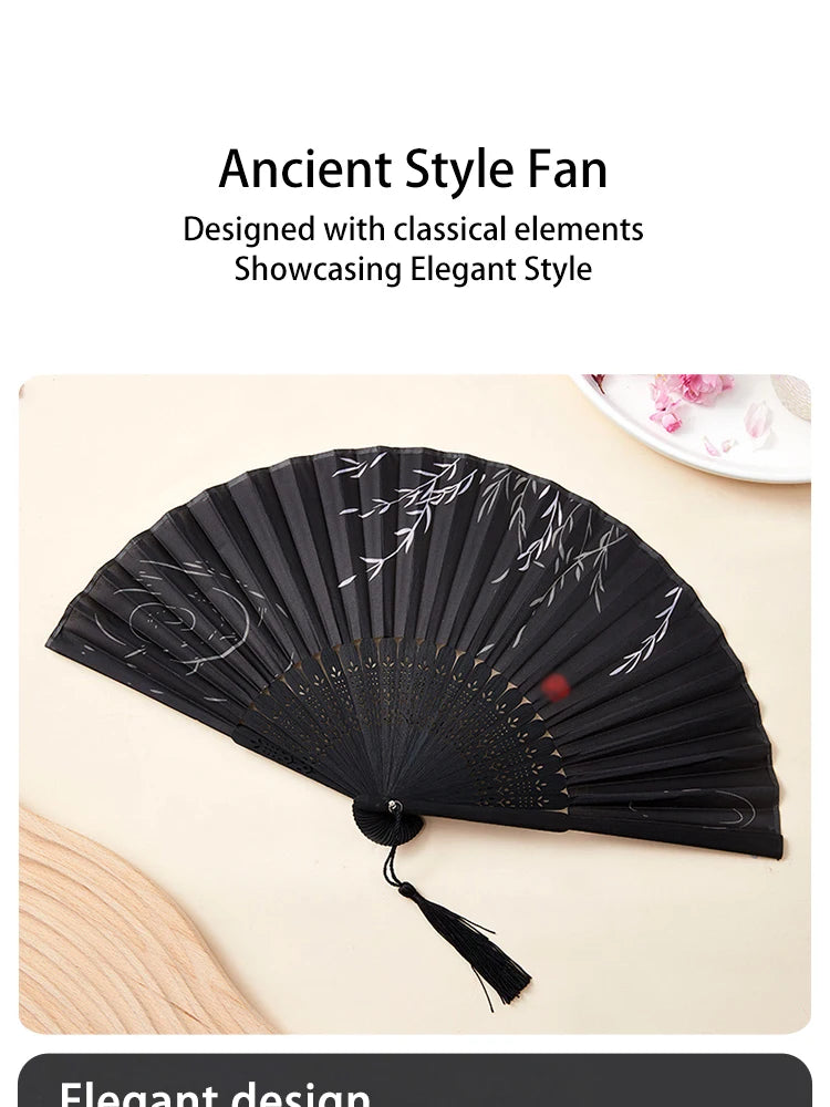 Folding Hand Fan, Retro Style Folding Fan, Birthday Gift, For Dance Performance, Decoration Props