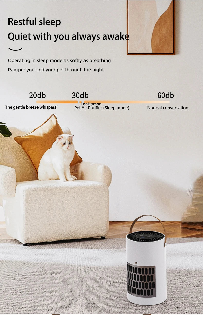 Pet air Purifier for cats and dogs Hair in bedroom hoe ca in Bedroom hoe Cabinet True HEPA Filter Filtration System Cleaner Odor