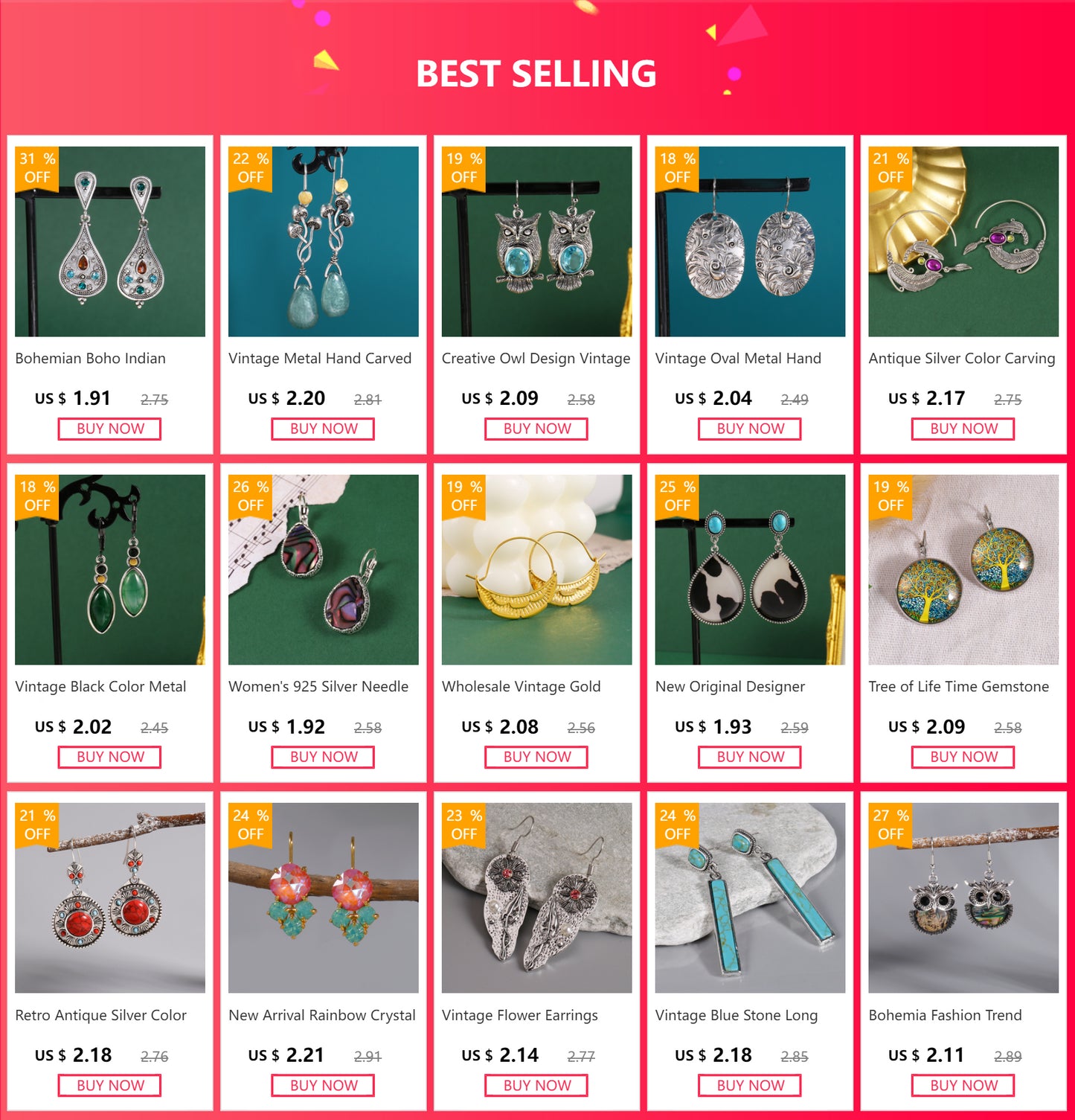 Vintage Metal Artisan Carved Bat Earrings Women's Simple Hip Hop Hook Drop Earrings