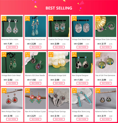 Vintage Metal Artisan Carved Bat Earrings Women's Simple Hip Hop Hook Drop Earrings