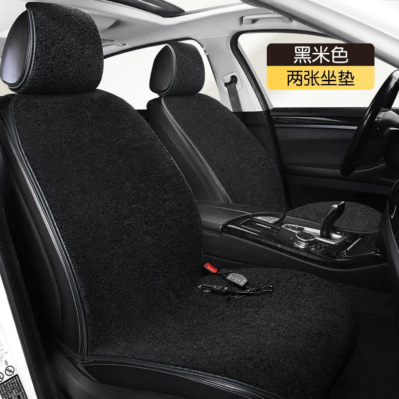 2023 New Car Heated Seat Cushion Made of Lamb Fleece Material, Comfortable and Warm, Suitable for Single Seat, Double Seat, and