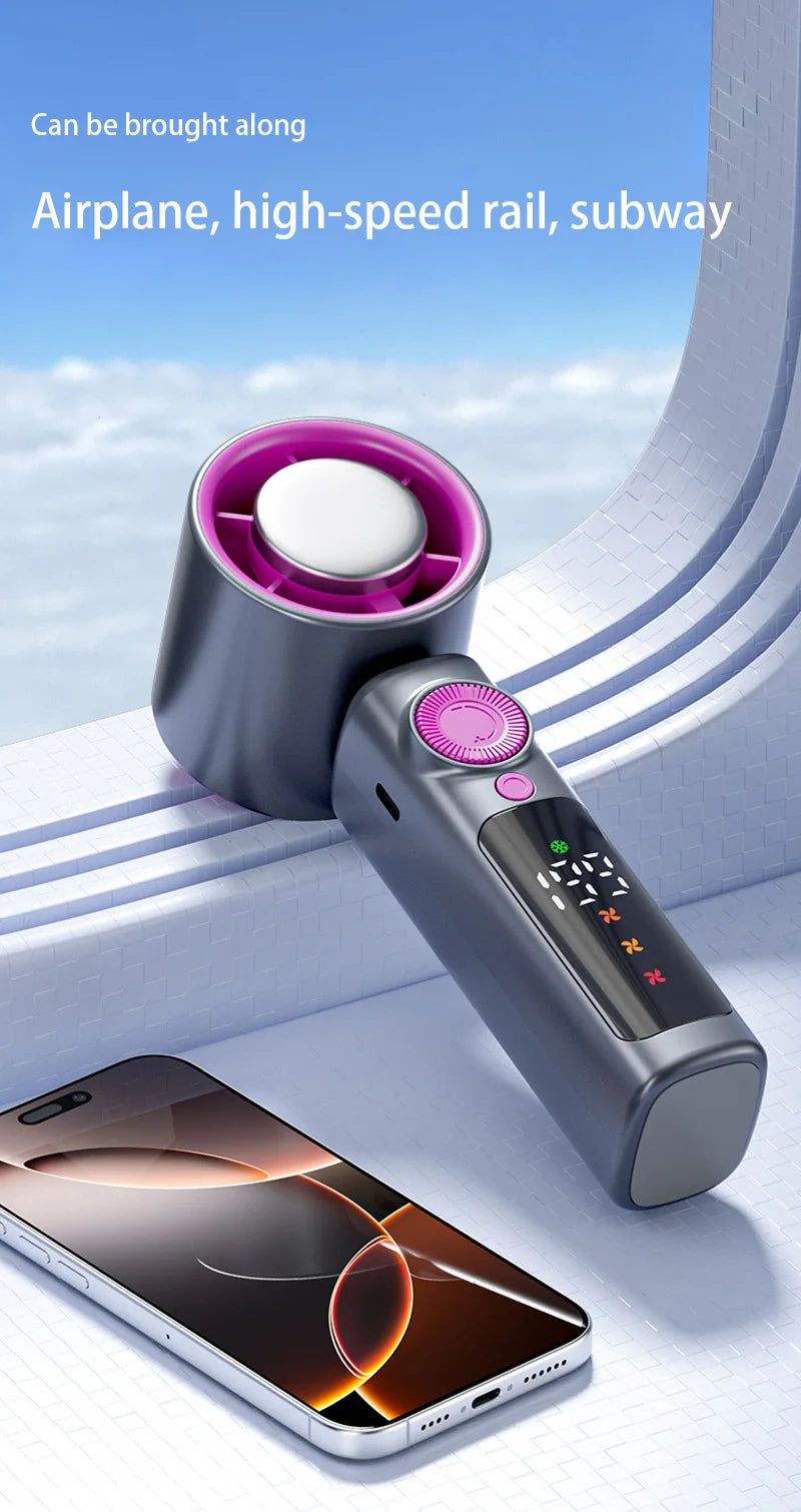 Electric Fan Handheld Fan 199 Gears High Speed Semiconductor Cooling Handheld Fan Mini Portable Folding USB Small Fan