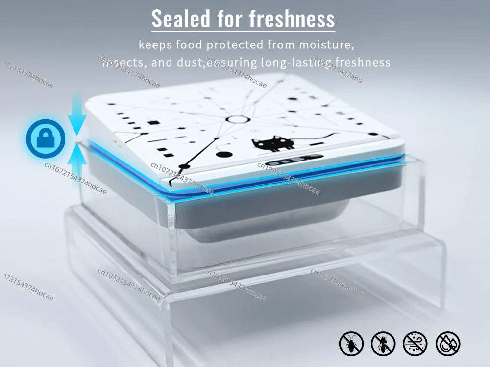 Smart Automatic Pet Feeder With RFID Sensor, Elevated Base, and 650ml Capacity for Wet & Dry Food