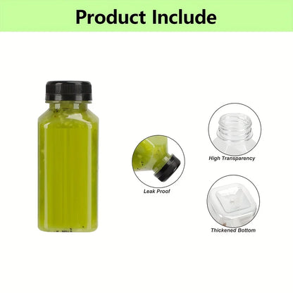 10pcsPlastic Juice Bottles Long-Lasting, Spill-Proof, Milk, and More - Easy Cleaning and Refilling Clear Water Bottle Portable ﻿