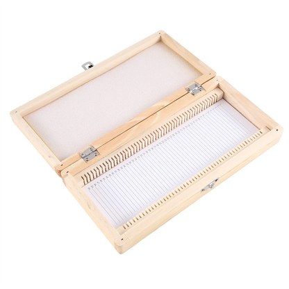 Wooden Slide Storage Box, Holds 50 Slides, Microscope Slide Box