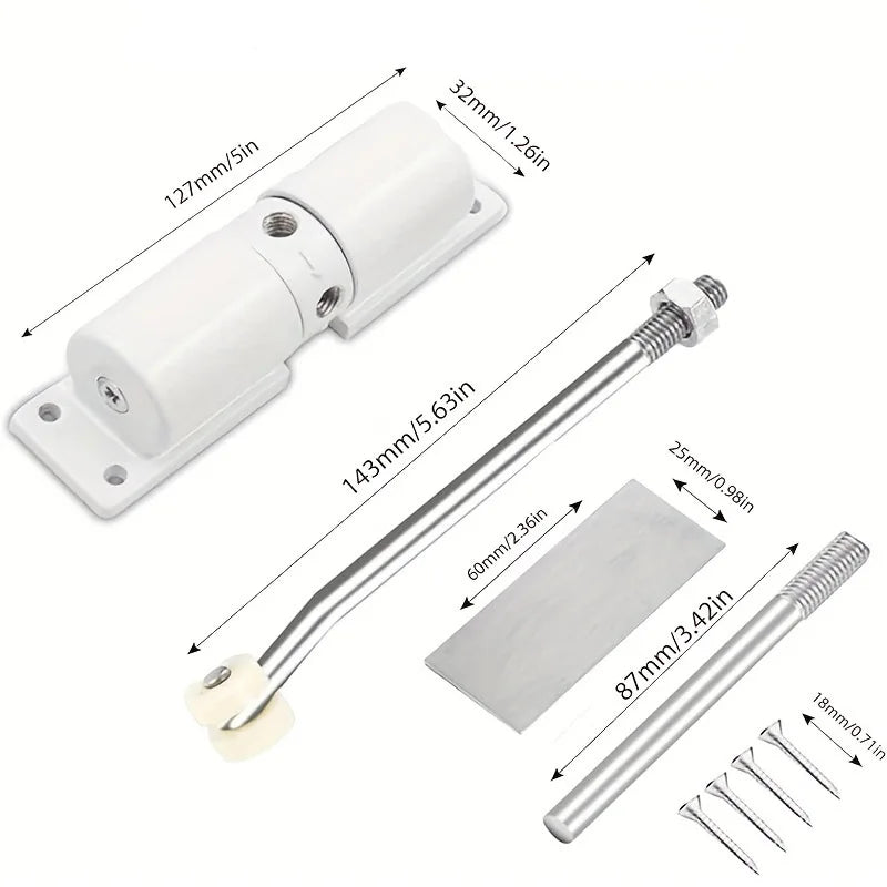 Automatic Door Closer, Automatic Safety Spring Door Hinge, Adjustable Door for Slow Closing Family Safety Door Shift Hinge Door