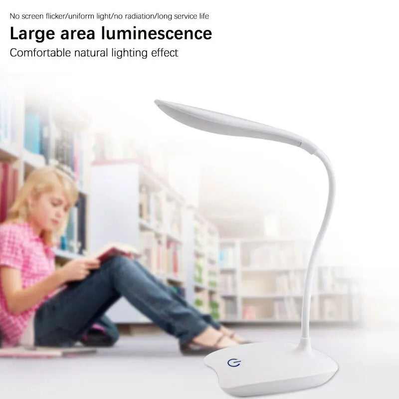LED Desktop Desk Lamp USB Rechargeable Lighting Eye Protection Room Night Light Bedroom Bedside Student Reading Lamp