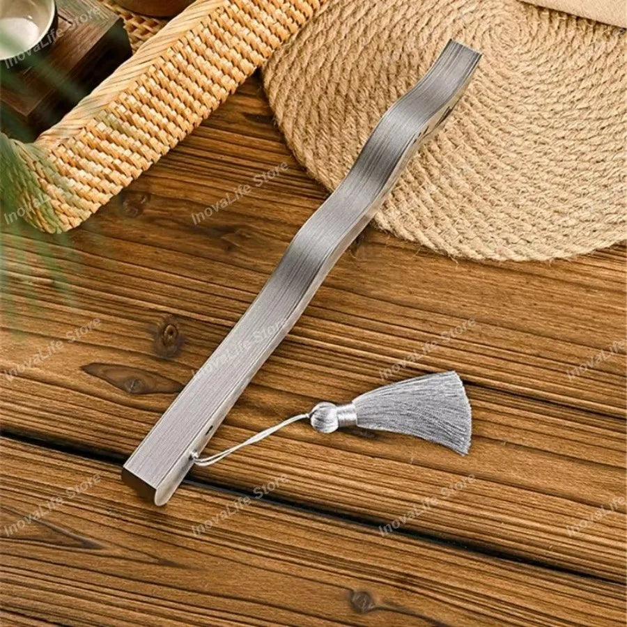 Chinese Fine Metal Antique Fan Hollow Self-Defense Kung Fu Tai Chi Fans Portable Men Stainless Steel Folding Fan Home Decor