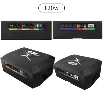 Mini Ups Power Bank Ups 100w 48000mah 5v 9v12v 24v Mini Ups with 12hr Backup Time Uninterruptible Power Supply Poe Dc Power