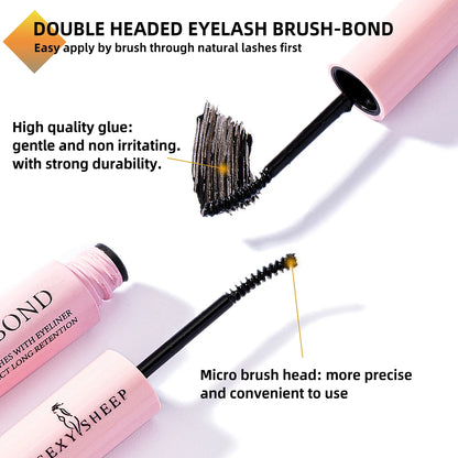 DIY eyelash set 200 eyelash clusters 30D 40D 50D eyelash extension makeup tool with glue and tweezers