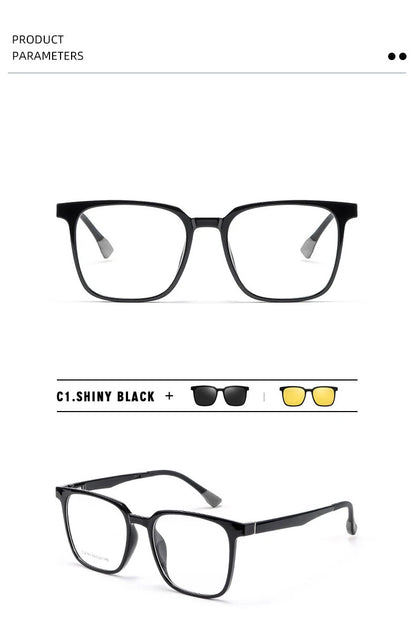 Magnetic Clip on Optical Myopia Glasses For Men Women Polarized Sunglasses Prescription Reading Glasses Blue Light Glass #TJ2190