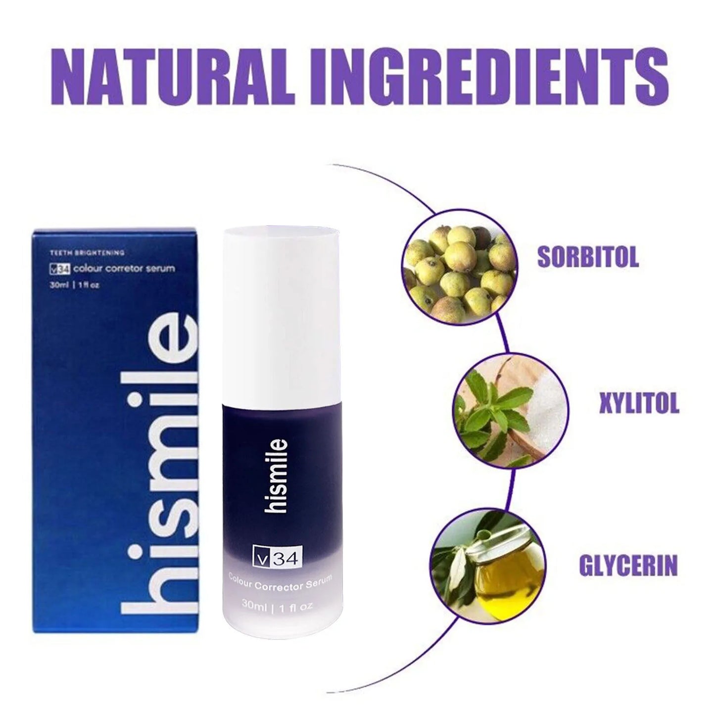 30ml Purple Teeth Whitening Purple Toothpaste White Teeth Toothpaste For Pain Sensitive Teeth Teeth Whitening Toothpaste