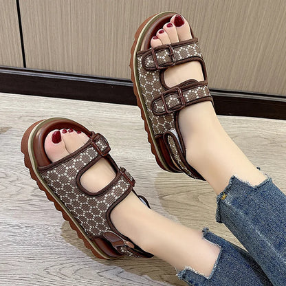 Sandal Women's Geometric Slingback Platform Sandals for The Beach Roman Sandal Platform Shoes Outdoor Beach Sandals