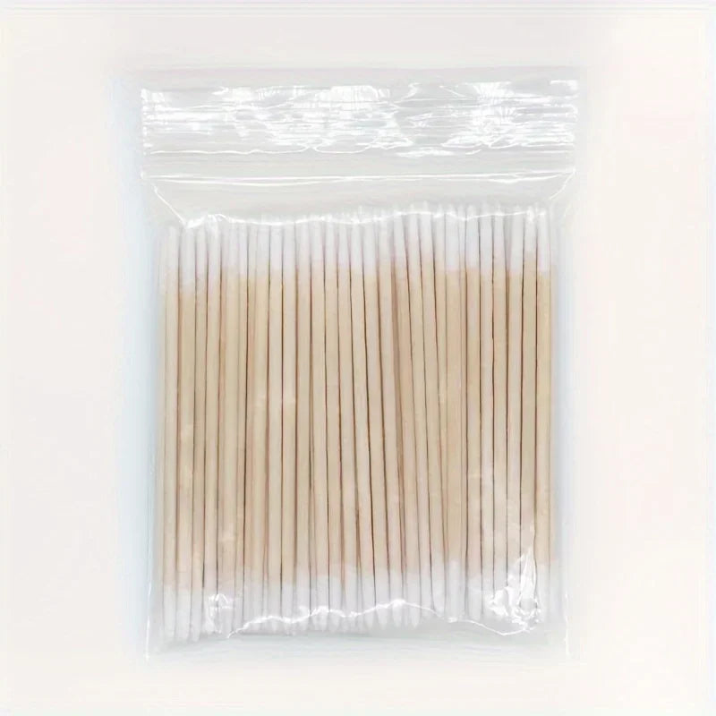 Cotton swab Disposable tattoo tip Cotton swab tip Wooden single head wooden swab small cotton swabEyeliner guard Raw cotton swab