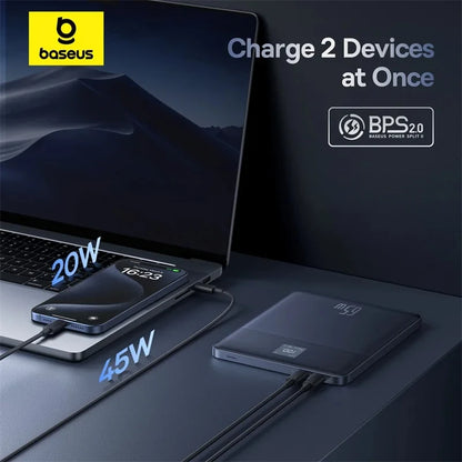 Baseus Power Bank 65W 12000mAh PD Fast Charging Digital Remaining Battery for iPhone 16 Pro Max Huawei Sumsang Notebooks Laptops