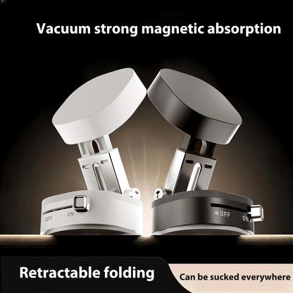 Magnetic Car Phone Holder Foldable Design 360° Adjustable Vacuum Mount for Car/Desk/Bathroom/Universal Use