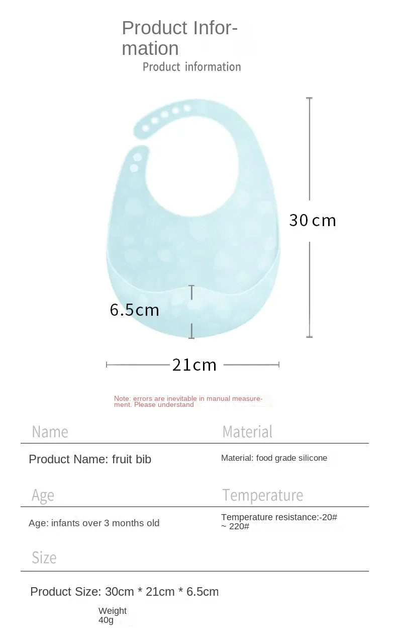 Baby Food-grade Silicone Bib Baby Food Rice Pocket Saliva Pocket Lightweight Waterproof Bib for Children