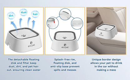 Dog Water Bowl Anti Splash No Slip Removable Design Vehicle Carried Travel Spill Proof Pet Bowls for Small Medium Dogs and Pets