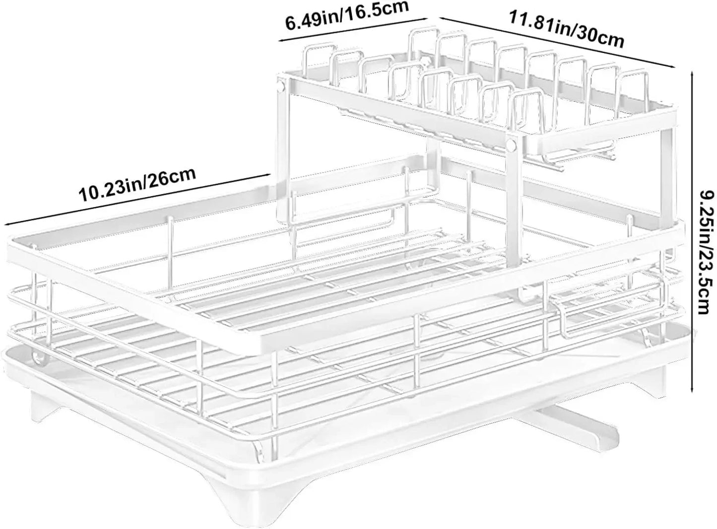 Kitchen Organizer Extendable Dish Drying Racks for Kitchen Counter and Over Sink, Multifunctional Dish Rack with Cutlery
