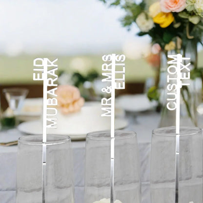 10-120pcs Personalized Acrylic Stirrers Custom Laser Cut Drink Stirrers Drinks Wedding Stirrers Cocktail Toppers