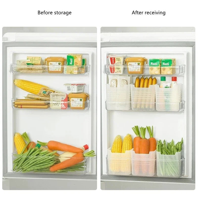 Fridge Organizer Food Fresh Storage Box Refrigerator Side Door Vegetable Fruit Spice Organizer Food Container Kitchen Storages