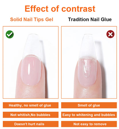 8g Multifunctional Solid Nail Tips Gel - Non-Stick Hand Nail Gel Rhinestone Gel Glue For DIY Manicure At Home