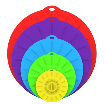 5 Packs Silicone Lids Heat Resistant Microwave Cover for Food Silicone Stretch Lids and Food Covers 5 Sizes Reusable Food Lids