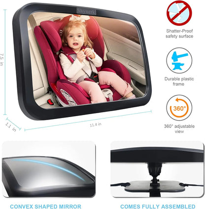 Baby Car Mirror Adjustable Car Back Seat Rear View Mirror 360° Rotation For Rear Facing Infant Safety Monitor Accessories New