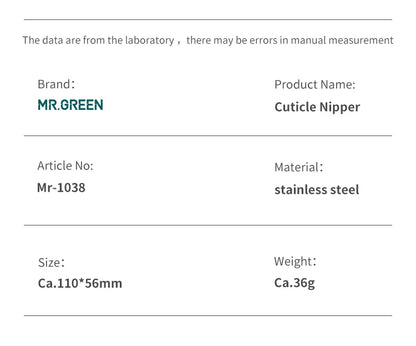 MR.GREEN Nail Cuticle Nipper Manicure Scissors Stainless Steel Dead Skin Remover Pusher Tool Trimmer